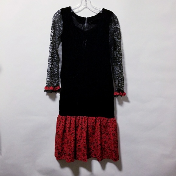 Vintage Dresses & Skirts - Vintage 60's 70's party goth LACE glam dress